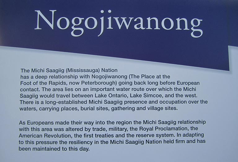Nogojiwanong, extract from City of Peterborough interpretive panel